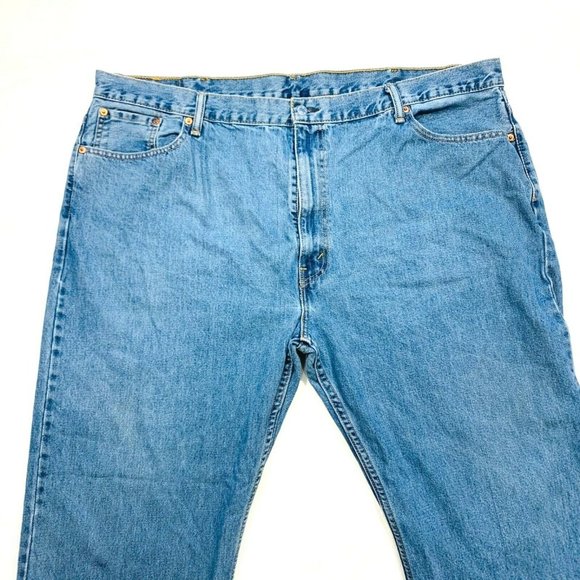 Levi's 505 Regular Fit Straight Leg Jeans Red Tab Medium Wash Denim W48xL30 NWOT - Picture 4 of 12